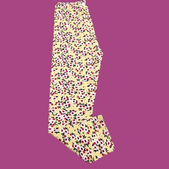 Pep&co Other - Pepco Full length Soft Cottonleggings SkinnyFit stretchy Yellow&red Flowers NWOT